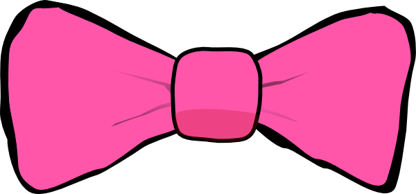Pink Bow With Black Trim Clip Art At Clker Com   Vector Clip Art