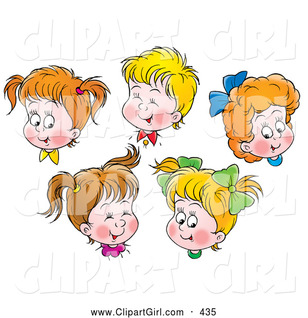 Clip Art Of A Group Of Happy Boys And Girls Giggling And Smiling By