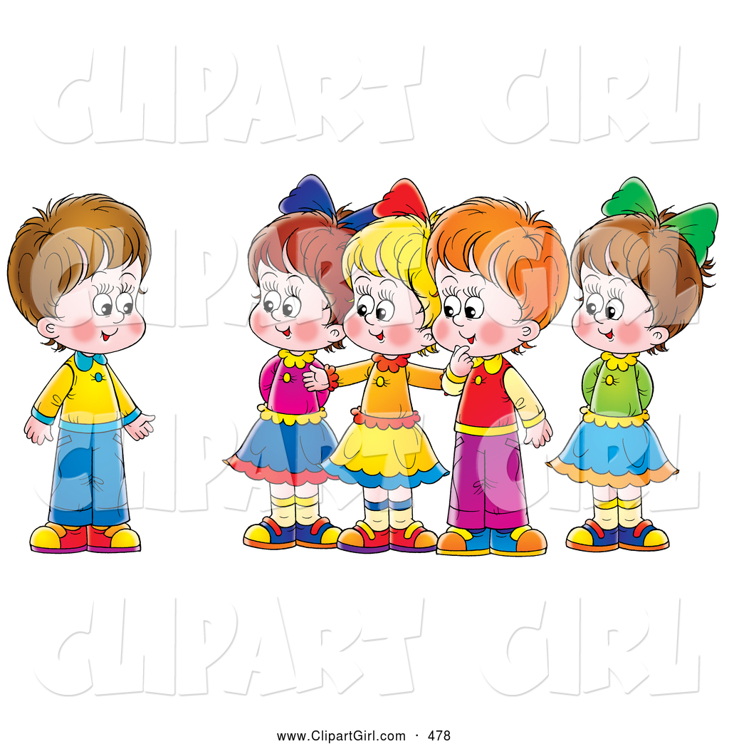 Clip Art Of A Group Of Smiling Children Welcoming A New Friend By Alex