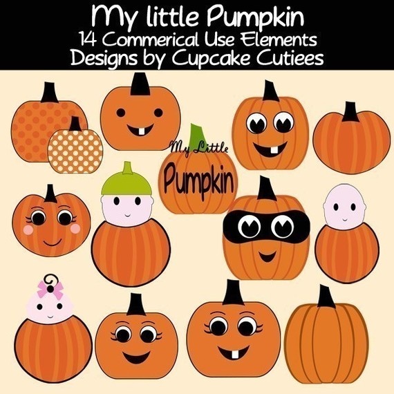 Little Pumpkin Clipart Commercial Use For Cards By Cupcakecutiees  5