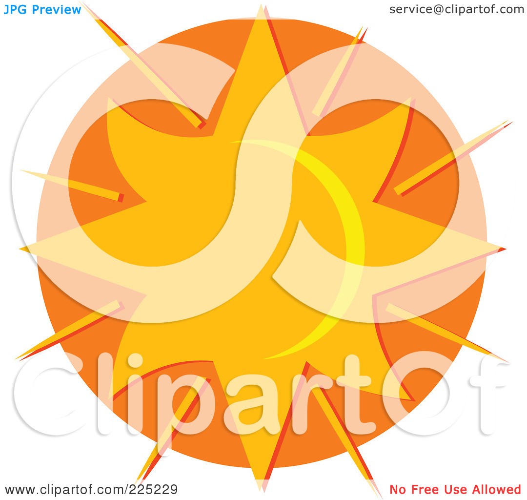 Royalty Free  Rf  Clipart Illustration Of A Star Like Sun Over Orange