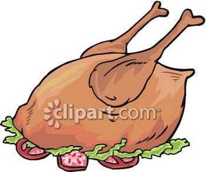 Whole Roasted Chicken Royalty Free Clipart Picture