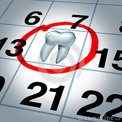 Dentist Appointment And Dental Check Up Health Care Concept As A Month