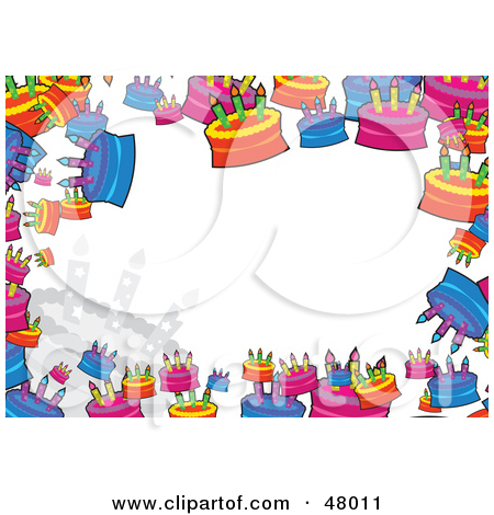 Rf  Clipart Illustration Of A Colorful Stationery Border Of Birthday