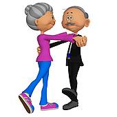 To Be The Dancing Partner Senior Couple Ballroon Dancing Stickman