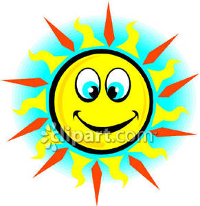Cross Eyed Sun   Royalty Free Clipart Picture