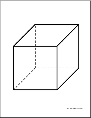 On Art 3d Solids Cube Coloring Page Coloring Page Clip Art Solid Theme