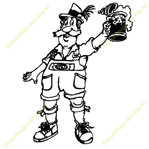 Clipart 12399 Man Cheers With Beer   Man Cheers With Beer Mugs T