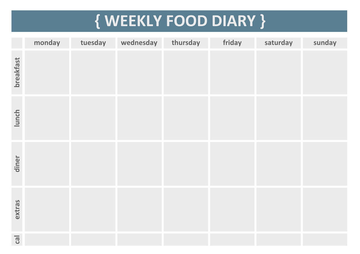 Weekly Food Journal   New Calendar Template Site