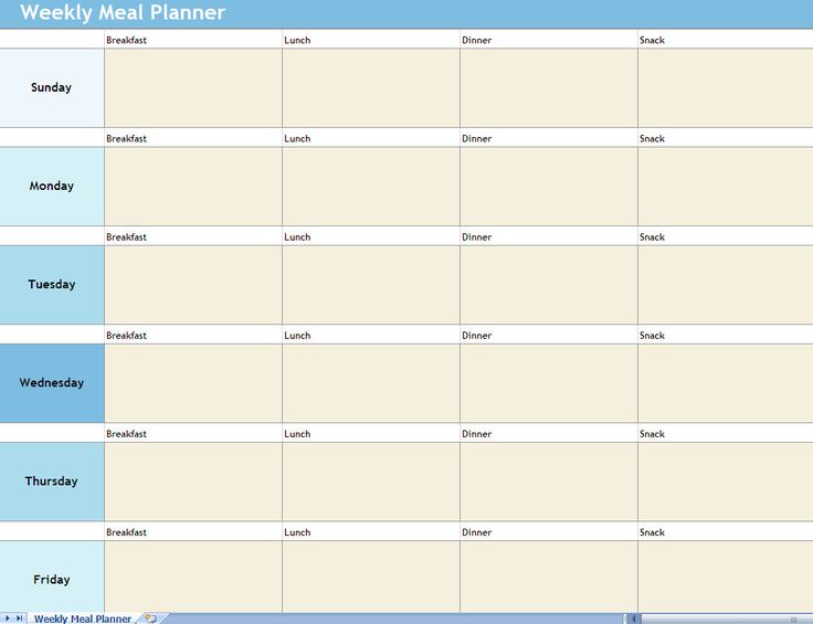 Weekly Menu Template Screenshot Of The Weekly Meal Planner Excel
