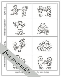 Choices Coloring Page More Choose The Right Activities Making Good