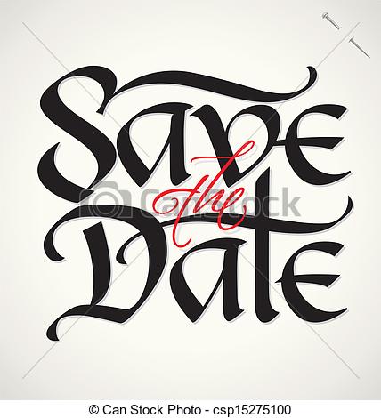 Vector Clipart Of Save The Date Hand Lettering Vector   Save The Date