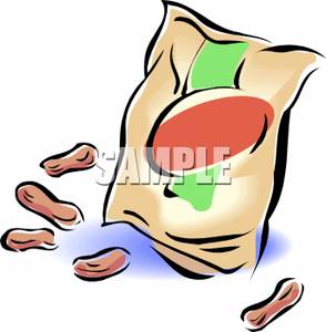 Bag Of Peanuts   Royalty Free Clipart Picture