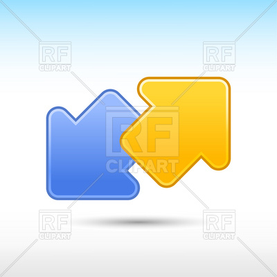 Blue And Yellow Arrows Download Royalty Free Vector Clipart  Eps