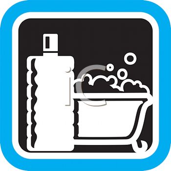 Clip Art Image Bathtub Filled With Bubbles And A Bottle