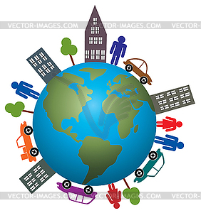 Concept Of Life On Our Earth   Stock Vector Clipart
