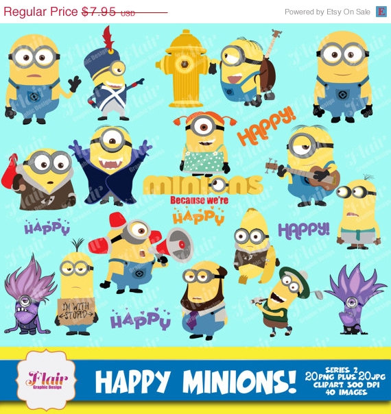 Clipart Despicable Me Inspired Characters Minions Birthday Party    