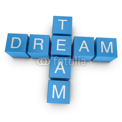 Dream Team 3d Crossword On White Background Stock Photo And Royalty