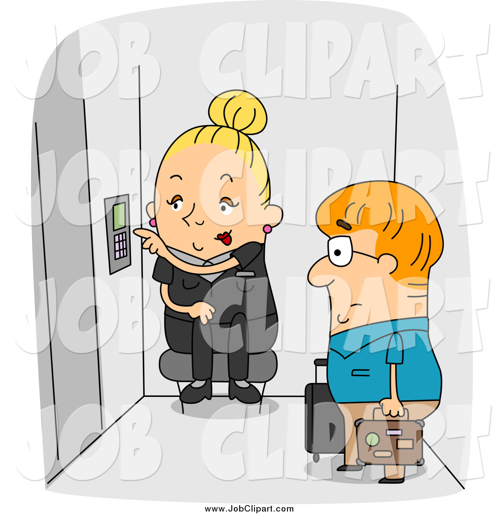 Larger Preview  Job Clip Art Of A White Female Elevator Operator