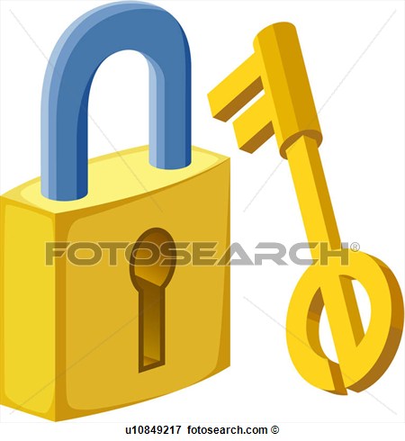 Clip Art   Lock And Key  Fotosearch   Search Clipart Illustration