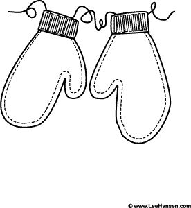 Mittens On Strings Winter  Coloring Page   Education   Pinterest