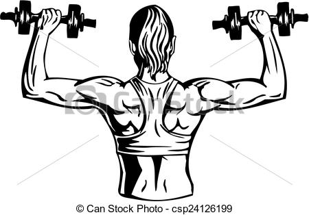 Vector   Woman With Dumbbells   Fitness  Vector Illustration    Stock