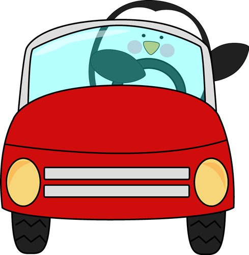 Car Clip Art Image   Penguin Driving A Red Convertible Car And Waving