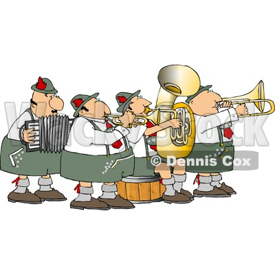 German Band Playing Musical Instruments Together Clipart   Dennis Cox
