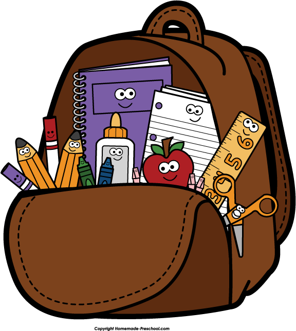 Home Free Clipart School Clipart School Full Backpack