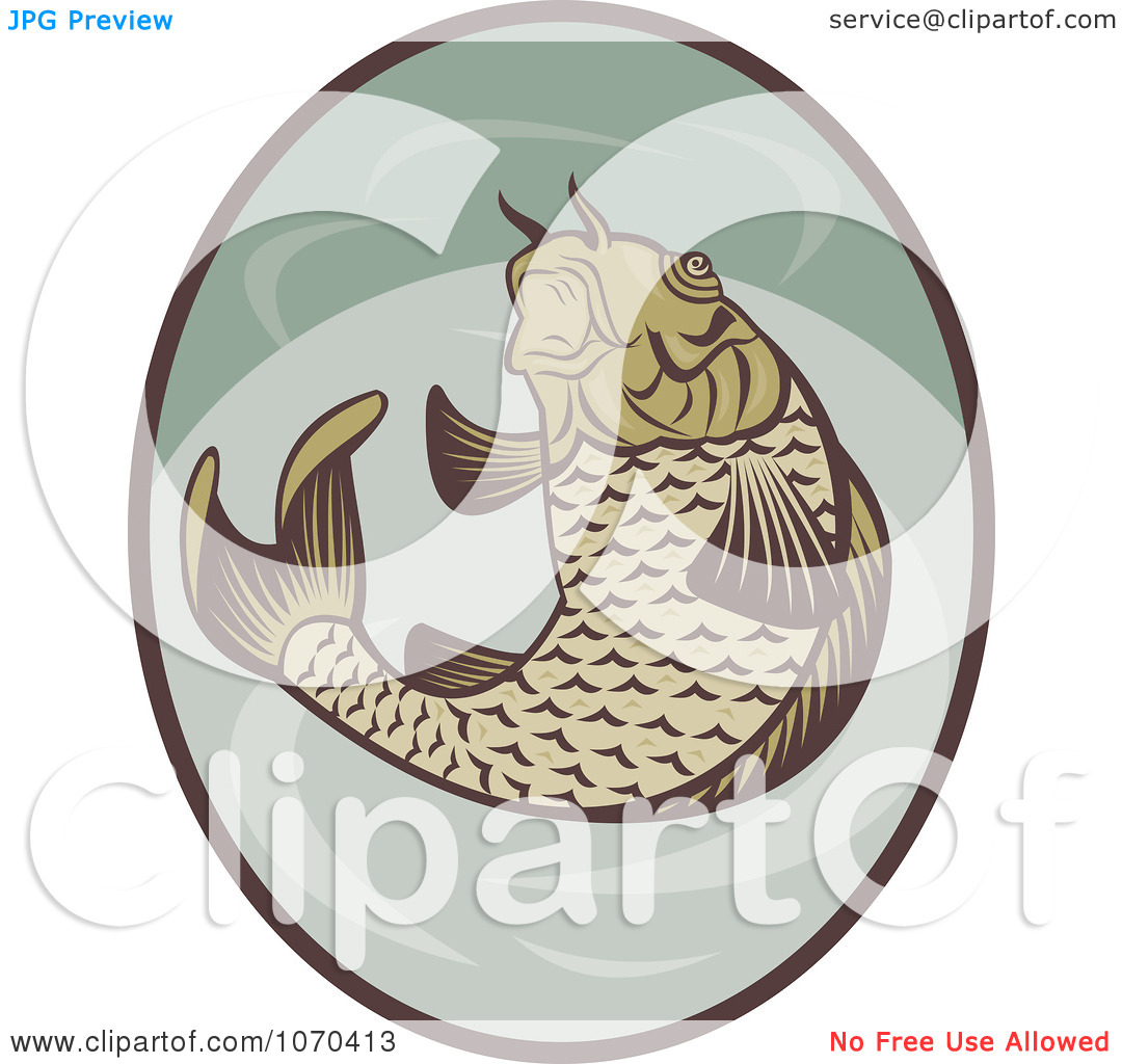 Clipart Jumping Koi Fish Logo   Royalty Free Vector Illustration By