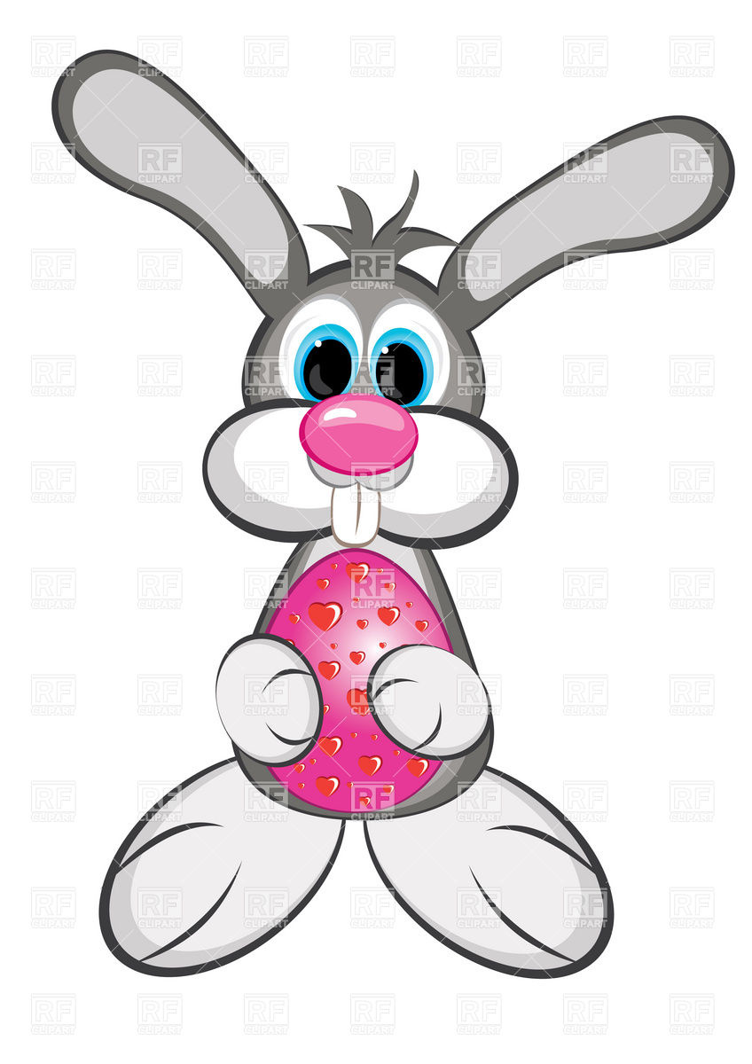 Easter Bunny Boy With Colored Egg 8561 Holiday Download Royalty