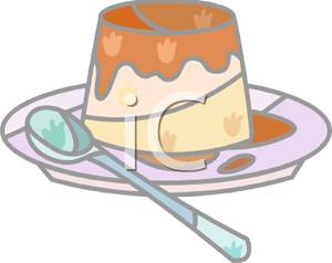 Flan With Chocolate Sauce Clipart Image