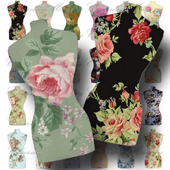 Floral Dress Form Cut Outs 1  Digital Collage Sheet   Buy 3 Sheets And