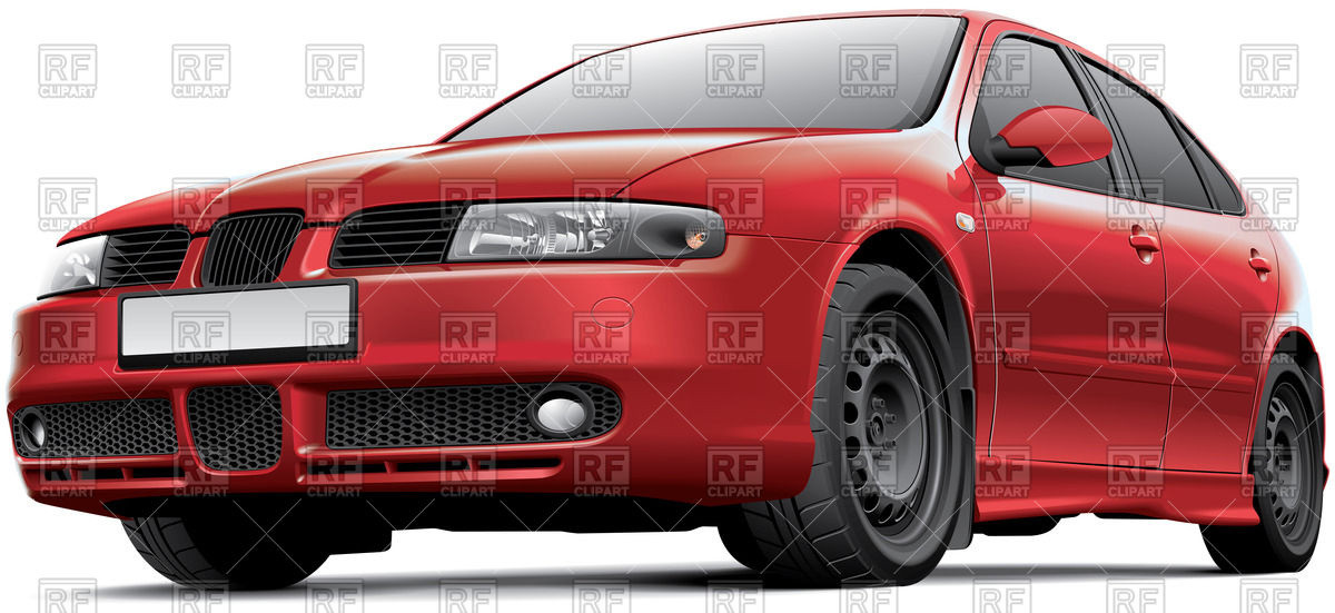 Red Hatchback   Car Front Side View 72201 Design Elements Download