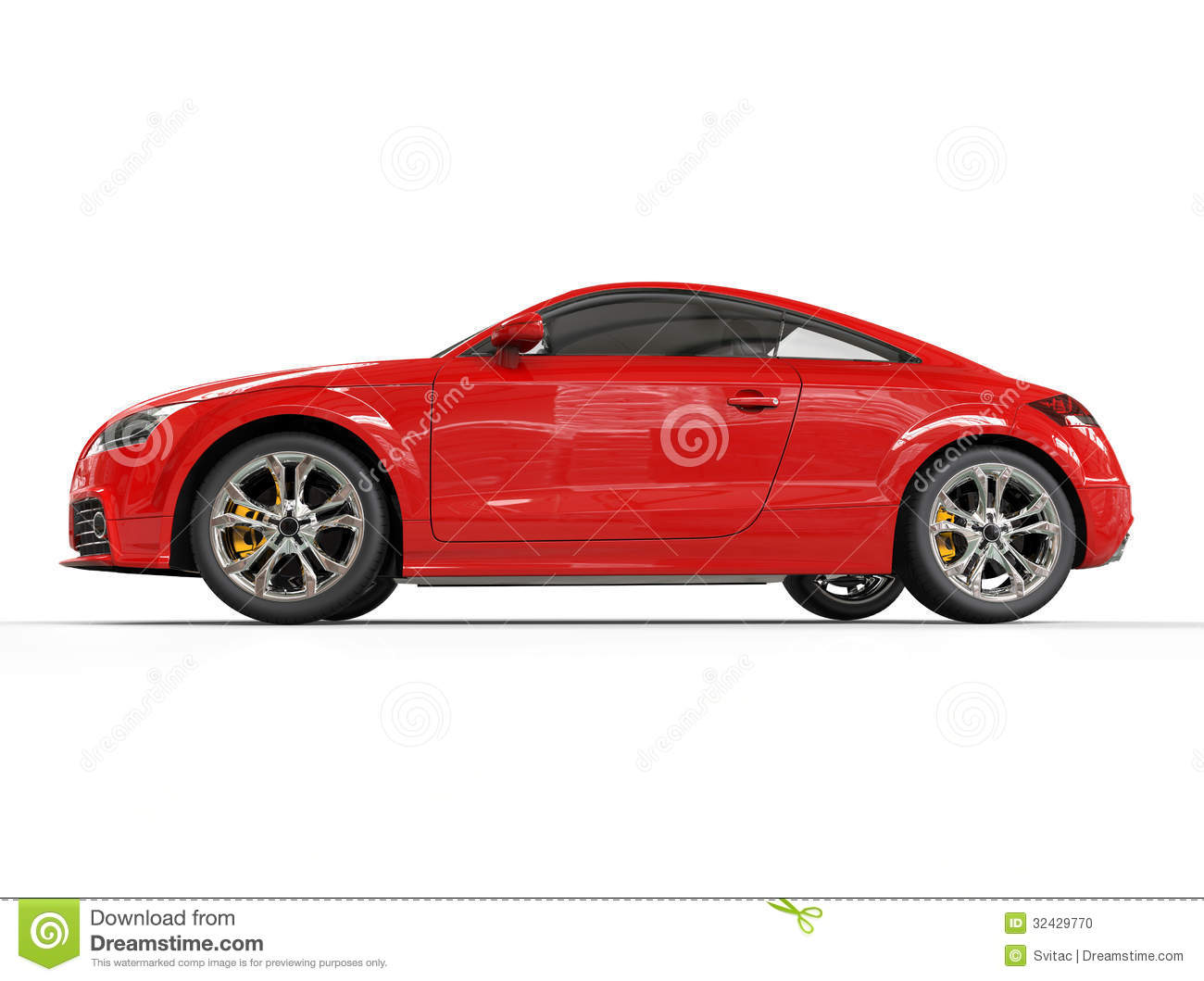 Red Powerful Car Side View Stock Photo   Image  32429770