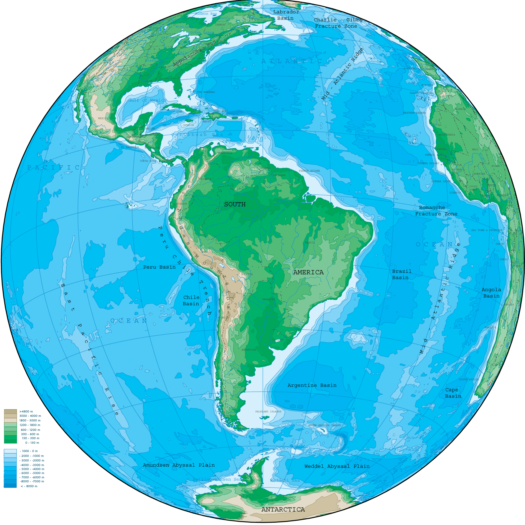 South America Globe Map See Map Details From Maps World Net