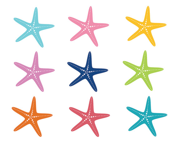 60  Off Sale Nautical Clipart Starfish Clip Art Sea Ocean Fish Summer