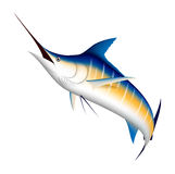 Blue Marlin Fish In Ocean Waves For Mascot Design