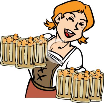 This German Barmaid Serving At Oktoberfest Clipart Image Can Be    