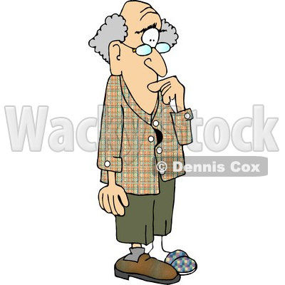 Forgetful Old Man With Alzheimer S Disease Clipart Picture   Djart