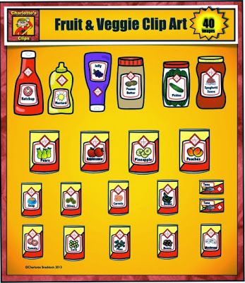Grocery Store Clip Art Includes Canned Fruits And Vegetables Bottled