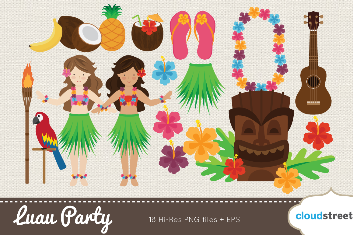 Luau Party Clipart   Illustrations On Creative Market