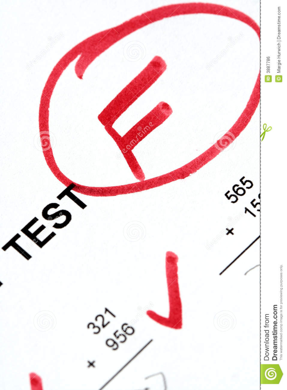 Math Test With Red F On The Test