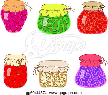With Preserves Homemade Vegetables And Jam  Clipart Drawing Gg60414374