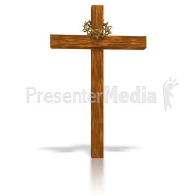 Wooden Cross And Crown   Presentation Clipart   Great Clipart For