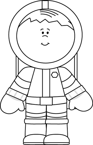 Astronaut In Space Clipart Space Clip Art   Black And