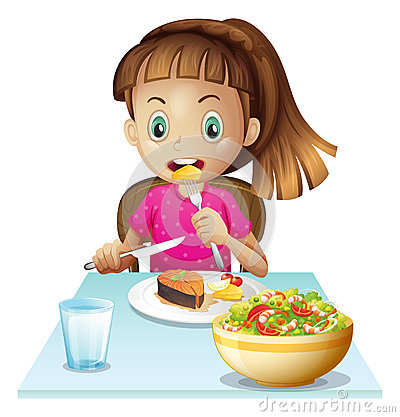 Little Girl Eating Lunch Royalty Free Stock Photos