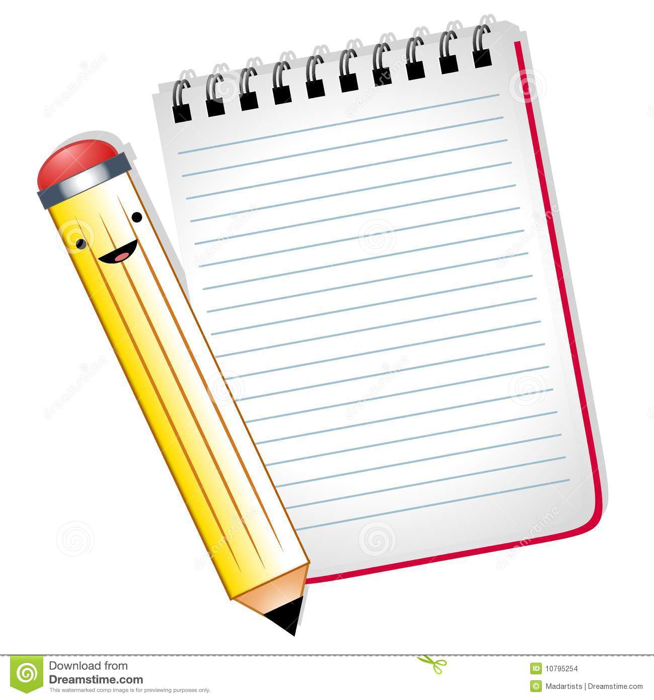 More Similar Stock Images Of   Happy Cartoon Pencil Notepad