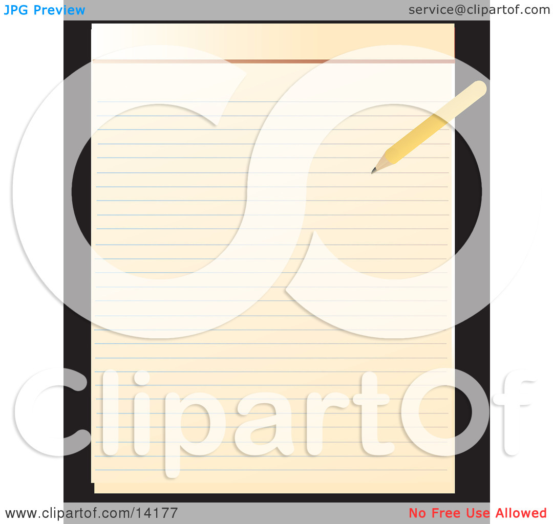 Pencil Writing On A Notepad Clipart Illustration By Rasmussen Images