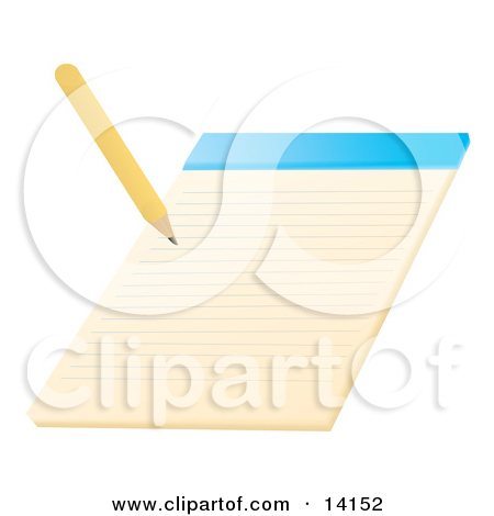 Pencil Writing On A Notepad School Clipart Illustration By Rasmussen